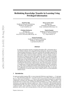 Rethinking Knowledge Transfer in Learning Using Privileged Information