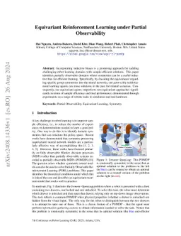 Equivariant Reinforcement Learning under Partial Observability