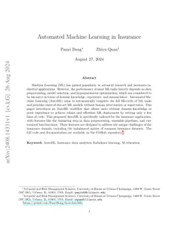 Automated Machine Learning in Insurance