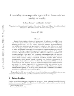 A quasi-Bayesian sequential approach to deconvolution density estimation