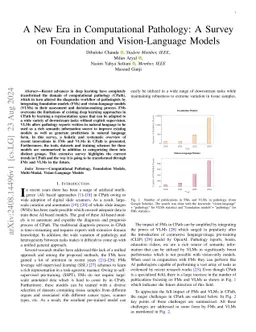 A New Era in Computational Pathology: A Survey on Foundation and
  Vision-Language Models
