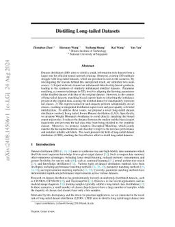 Distilling Long-tailed Datasets