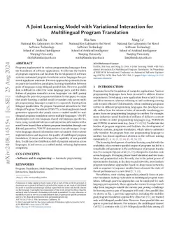 A Joint Learning Model with Variational Interaction for Multilingual
  Program Translation