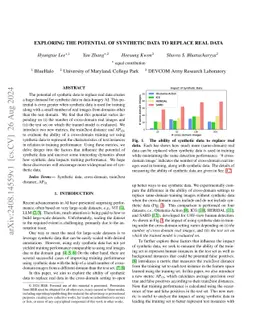 Exploring the Potential of Synthetic Data to Replace Real Data