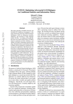 EVINCE: Optimizing Multi-LLM Dialogues Using Conditional Statistics and Information Theory
