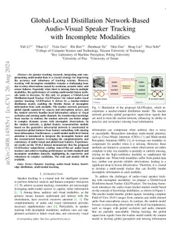 Global-Local Distillation Network-Based Audio-Visual Speaker Tracking with Incomplete Modalities
