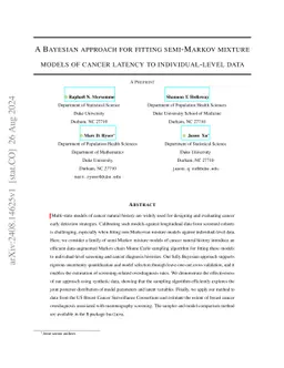 A Bayesian approach for fitting semi-Markov mixture models of cancer
  latency to individual-level data