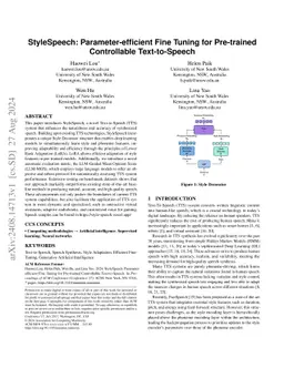 StyleSpeech: Parameter-efficient Fine Tuning for Pre-trained
  Controllable Text-to-Speech