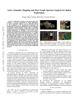 Active Semantic Mapping and Pose Graph Spectral Analysis for Robot
  Exploration