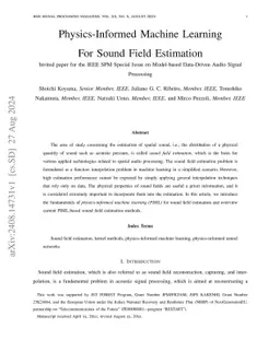 Physics-Informed Machine Learning For Sound Field Estimation
