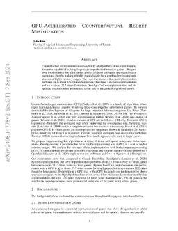 GPU-Accelerated Counterfactual Regret Minimization