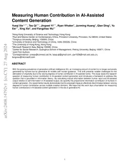 Measuring Human Contribution in AI-Assisted Content Generation
