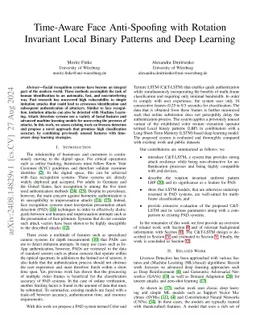 Time-Aware Face Anti-Spoofing with Rotation Invariant Local Binary
  Patterns and Deep Learning