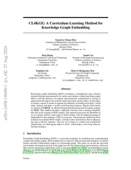 CL4KGE: A Curriculum Learning Method for Knowledge Graph Embedding