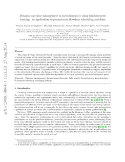 Dynamic operator management in meta-heuristics using reinforcement
  learning: an application to permutation flowshop scheduling problems