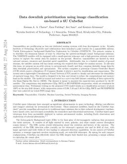 Data downlink prioritization using image classification on-board a 6U
  CubeSat