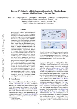 Inverse-Q*: Token Level Reinforcement Learning for Aligning Large
  Language Models Without Preference Data
