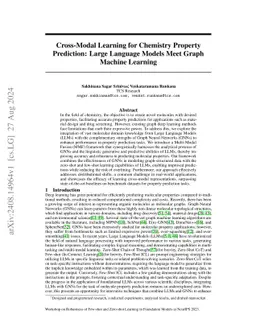 Cross-Modal Learning for Chemistry Property Prediction: Large Language
  Models Meet Graph Machine Learning