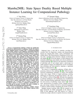 Mamba2MIL: State Space Duality Based Multiple Instance Learning for
  Computational Pathology