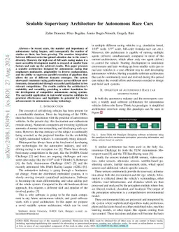 Scalable Supervisory Architecture for Autonomous Race Cars