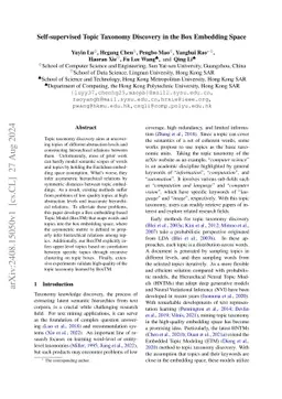 Self-supervised Topic Taxonomy Discovery in the Box Embedding Space