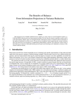 The Benefits of Balance: From Information Projections to Variance Reduction