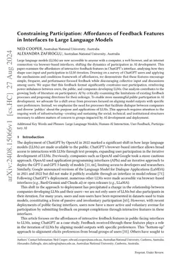 Constraining Participation: Affordances of Feedback Features in
  Interfaces to Large Language Models