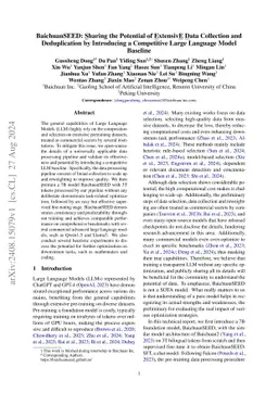 BaichuanSEED: Sharing the Potential of ExtensivE Data Collection and
  Deduplication by Introducing a Competitive Large Language Model Baseline