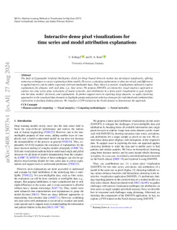 Interactive dense pixel visualizations for time series and model
  attribution explanations