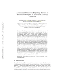 AnomalousPatchCore: Exploring the Use of Anomalous Samples in Industrial
  Anomaly Detection