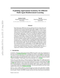 Exploiting Approximate Symmetry for Efficient Multi-Agent Reinforcement
  Learning