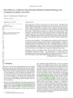 Histo-Diffusion: A Diffusion Super-Resolution Method for Digital
  Pathology with Comprehensive Quality Assessment