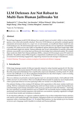 LLM Defenses Are Not Robust to Multi-Turn Human Jailbreaks Yet