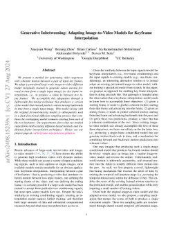 Generative Inbetweening: Adapting Image-to-Video Models for Keyframe Interpolation