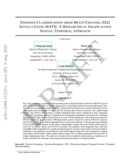 Emotion Classification from Multi-Channel EEG Signals Using HiSTN: A
  Hierarchical Graph-based Spatial-Temporal Approach