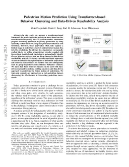 Pedestrian Motion Prediction Using Transformer-based Behavior Clustering
  and Data-Driven Reachability Analysis