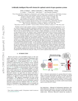 Artificially intelligent Maxwell's demon for optimal control of open
  quantum systems