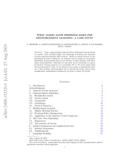 What makes math problems hard for reinforcement learning: a case study