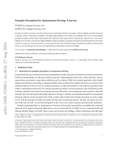 Panoptic Perception for Autonomous Driving: A Survey