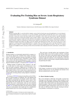 Evaluating Pre-Training Bias on Severe Acute Respiratory Syndrome
  Dataset