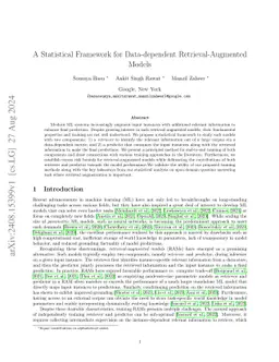 A Statistical Framework for Data-dependent Retrieval-Augmented Models