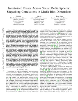 Intertwined Biases Across Social Media Spheres: Unpacking Correlations
  in Media Bias Dimensions