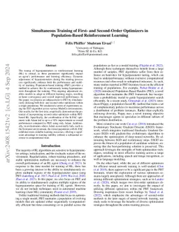 Simultaneous Training of First- and Second-Order Optimizers in
  Population-Based Reinforcement Learning