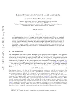 Remove Symmetries to Control Model Expressivity and Improve Optimization