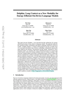 Squid: Long Context as a New Modality for Energy-Efficient On-Device
  Language Models