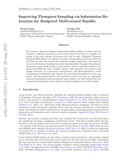 Improving Thompson Sampling via Information Relaxation for Budgeted
  Multi-armed Bandits