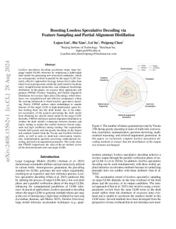 Boosting Lossless Speculative Decoding via Feature Sampling and Partial
  Alignment Distillation