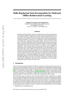 Skills Regularized Task Decomposition for Multi-task Offline
  Reinforcement Learning