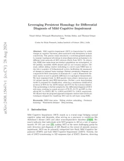 Leveraging Persistent Homology for Differential Diagnosis of Mild
  Cognitive Impairment