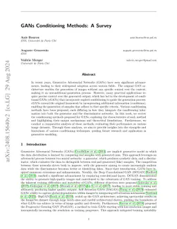 GANs Conditioning Methods: A Survey
